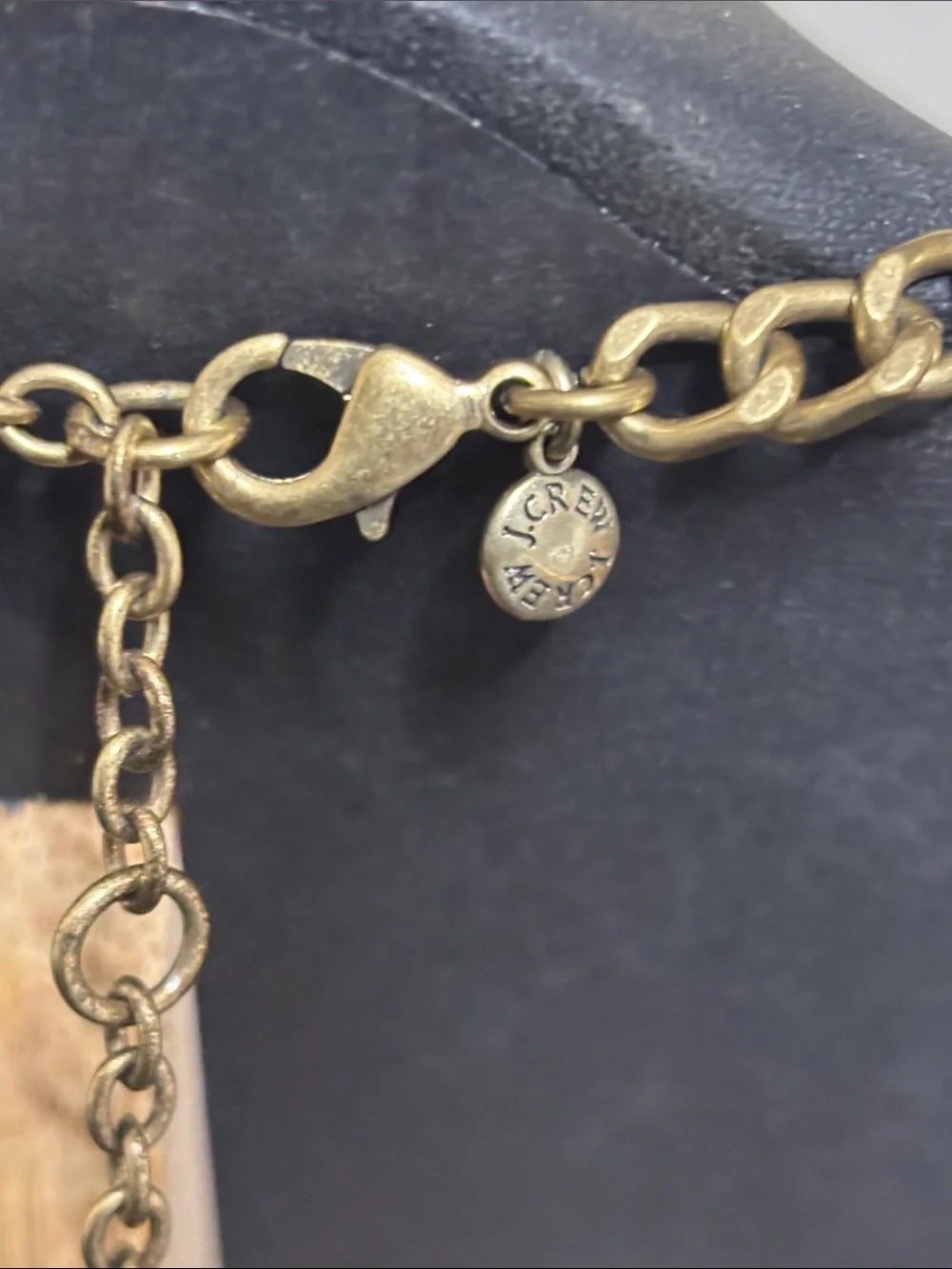 J. Crew Tortoiseshell-Link Necklace Brown Amber Gold Tone Chain